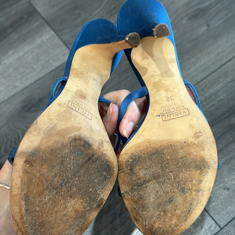 Giuseppe Zanotti Blue Heels with Multicolor Embellishment - Picture 4 of 4